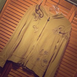 VERTIGO PARIS Embroidered Zip Up Hoodie Small